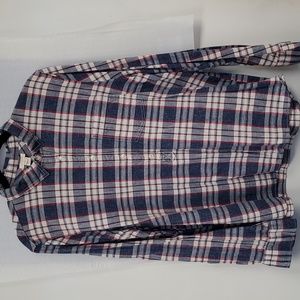 J Crew Factory Patriotic Plaid Popover Shirt XL